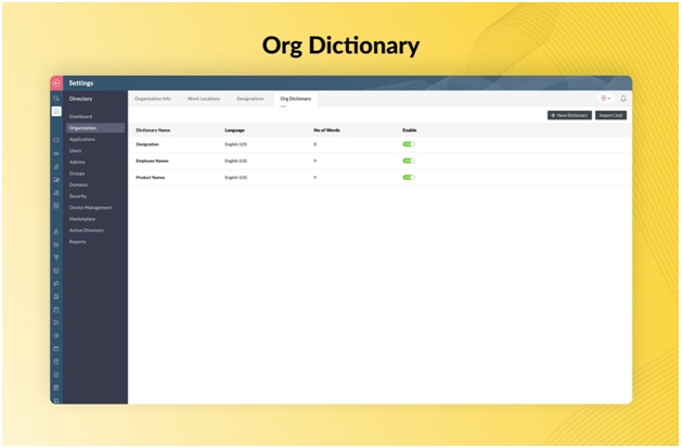 Org Dictionary