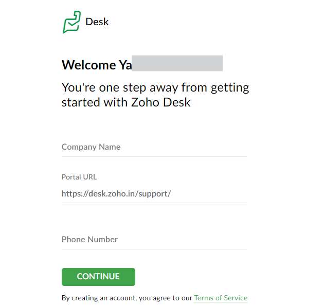 Login to Zoho Desk