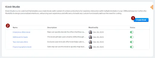 Manage Kiosk