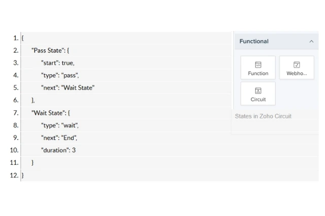 State of function in Zoho Circuit 