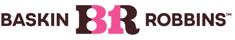 Baskin Robbins logo featuring the pink '31' embedded in the wordmark
