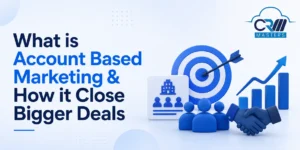 Account Based Marketing strategy showing target accounts, team collaboration and revenue growth