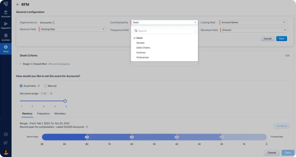 Flexible Contribution Module in RFM