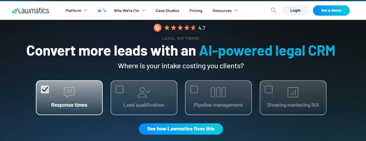 Lawmatics: Best for Legal Intake Automation