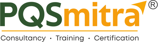 PQSmitra logo: green 'PQS', orange 'mitra', orange underline, and the tagline 'Consultancy · Training · Certification'.