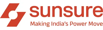 SunSure logo with a red geometric symbol and the word 'SunSure,' plus the slogan 'Making India's Power Move' underneath.