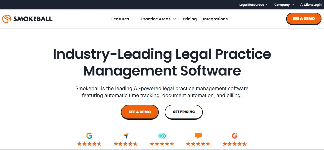 Smokeball: Best for Automatic Time Tracking