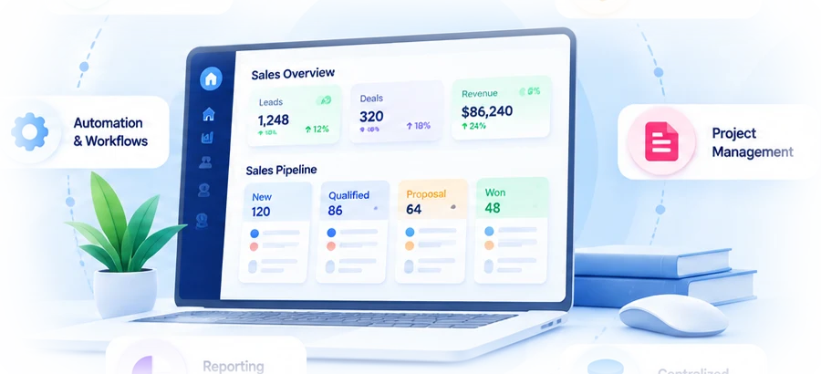 Laptop showing a sales dashboard