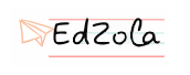Logo for Edzola featuring the brand name in a handwritten style with orange pencil-like strokes around it.