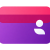 Instagram-style app icon with pink-to-purple gradient and a white abstract figure at the bottom-right.