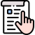 Hand tapping a document, signaling to click or open the article