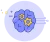 Next-Best-Action AI Illustration of a blue brain with yellow gears, sidelined by orbiting nodes, symbolizing AI thinking and cognitive processing.