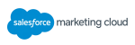 Salesforce Marketing Cloud logo: blue cloud with white 'salesforce' and gray 'marketing cloud' text to the right.