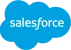 Salesforce logo: white 'salesforce' wordmark on a blue cloud background