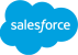 Salesforce logo: blue cloud shapes on a black background
