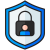 Shield icon with a padlock and a user silhouette, representing account privacy and security.