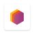 Logo: a three-layer hexagon in yellow/orange and purple on a white rounded-square background.