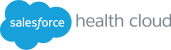 Salesforce Health Cloud logo featuring a blue cloud with the word Salesforce and gray 'health cloud' text.